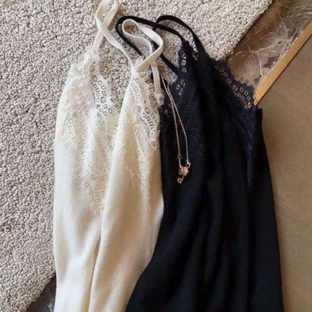 Nouvelle Camisole d'été en dentelle à col en V, style sexy Spice Girls, avec bordure en dentelle, décontractée et élégante, pour les vacances à la plage