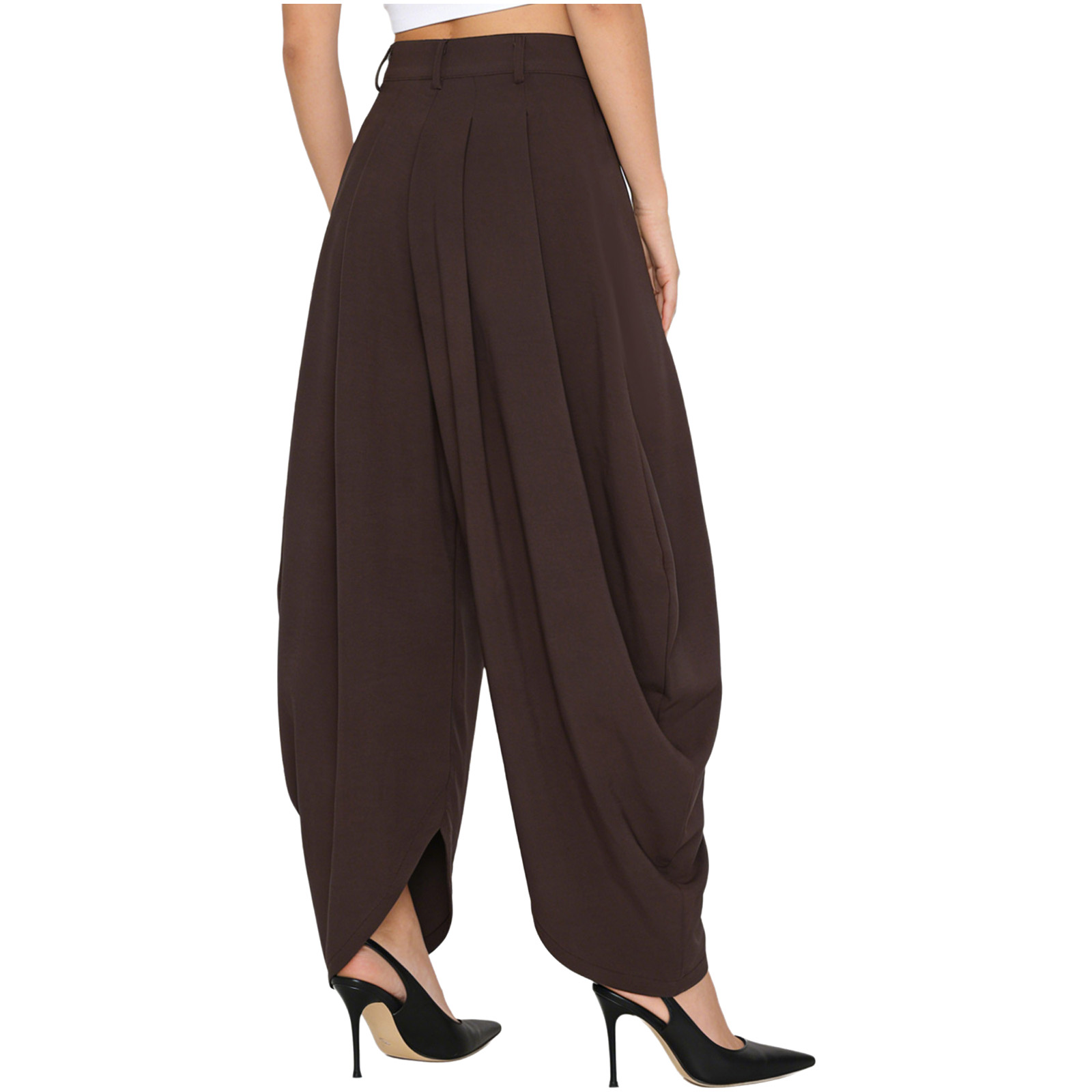 Pantalons Palazzo pour Femmes, Pantalons Casual, Pantalons à Jambes Larges Plissés Baroque, Pantalons de Travail Quotidien, Pantalons de Bureau pour Femmes