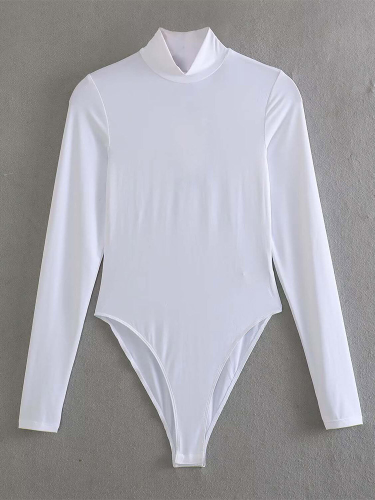 Combinaison à col roulé pour femme, haut à manches longues, costume de batterie décontracté, collants, vêtements extensibles confortables, mode