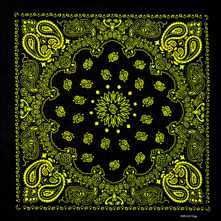 Couvre-chef Paisley en coton noir pour hommes, couvre-chef Punk Hip-hop, bandeau enveloppant pour les cheveux, foulard carré