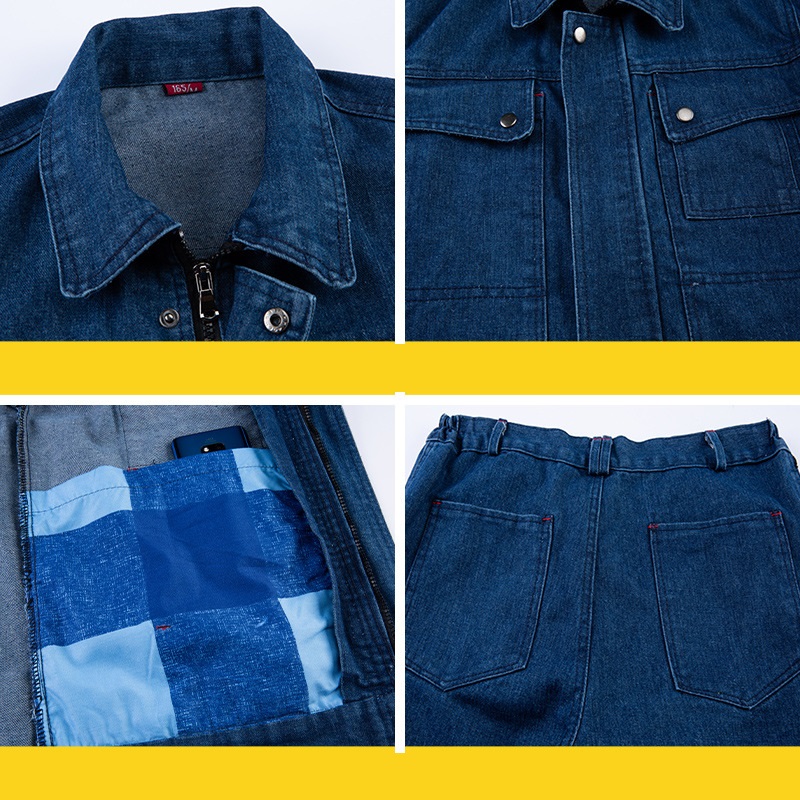 Combinaisons de soudage résistantes à l'usure, uniformes de travail en denim durables, combinaisons de soudeur, vêtements de travail de sécurité, vêtements de travail pour atelier électrique