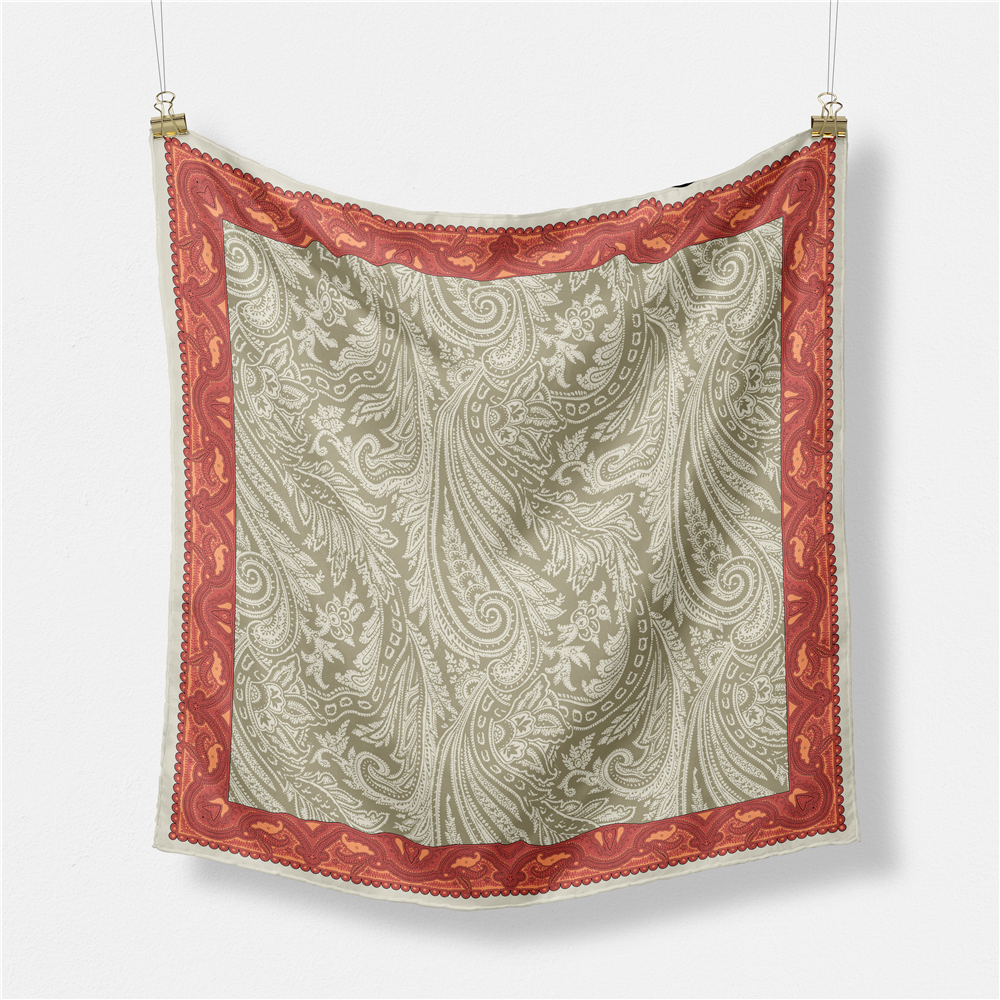 Foulard en soie sergé pour femme, écharpe carrée enveloppante, Bandana, petit Hijab, cravate, bandeau, 53CM