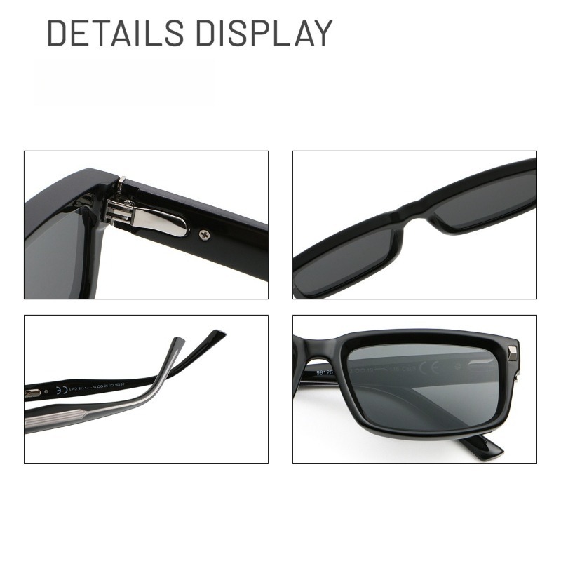 Lunettes de soleil carrées à la mode pour hommes et femmes, avec noyau en métal, UV400, marque de luxe, unisexes, pour voyage, randonnée, plage, pêche