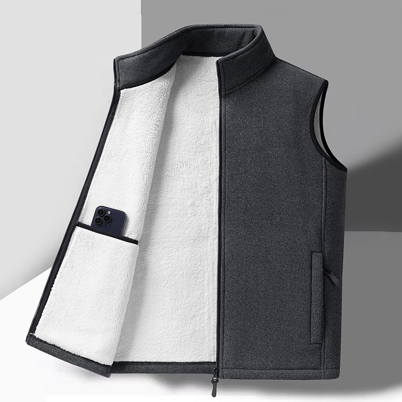 Marque de mode grande taille mâle chaud gilet polaire gilet hommes agneau cachemire chaud sans manches manteau hommes marque vêtements hiver gilet