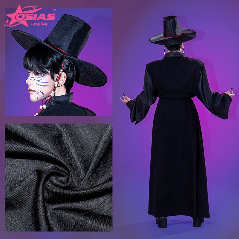 Costume de cosplay OSIAS Jinu, tenue de scène pour votre idole, noir