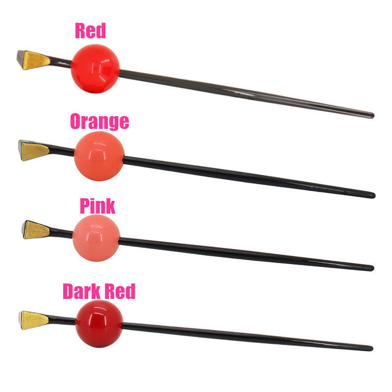 Épingle à cheveux japonaise Geisha Oiran rouge rose, 4 couleurs, épingle à cheveux, boule kimono Kanzashi, accessoire pour cheveux