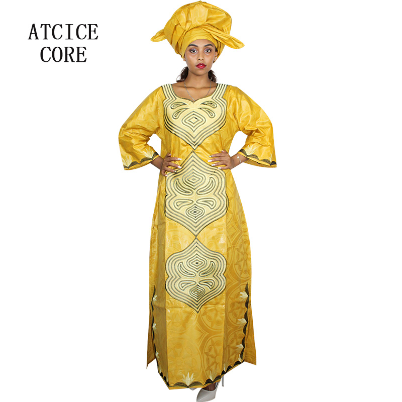 Robes africaines pour femmes, manches 3/4, robe grande taille avec écharpe