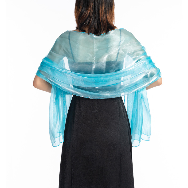 Longue écharpe transparente de couleur unie pour femme, châle d'ombre pour robe de soirée de mariage, demoiselle d'honneur, T58