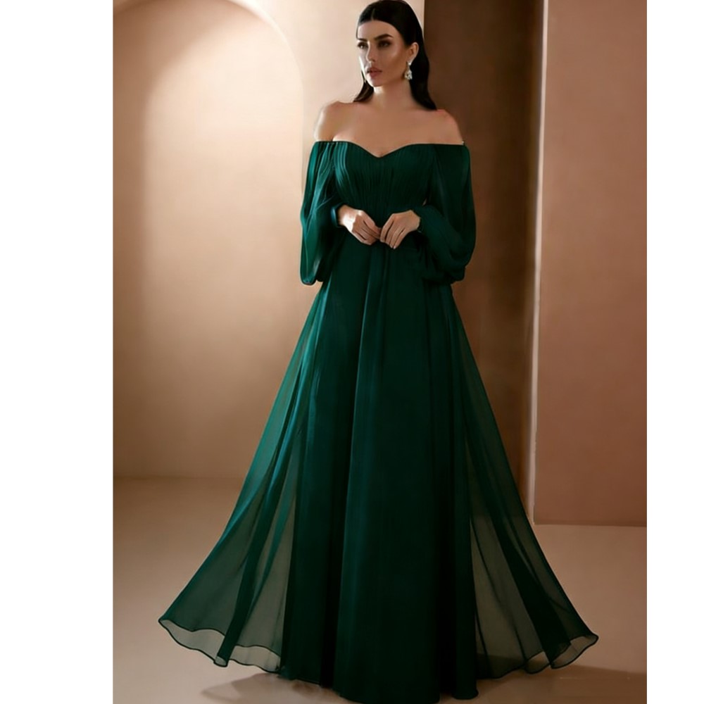 Robes pour femme robes élégantes couleur unie Robe de soirée mince Sexy une ligne cou Style Simple manches longues Style Simple