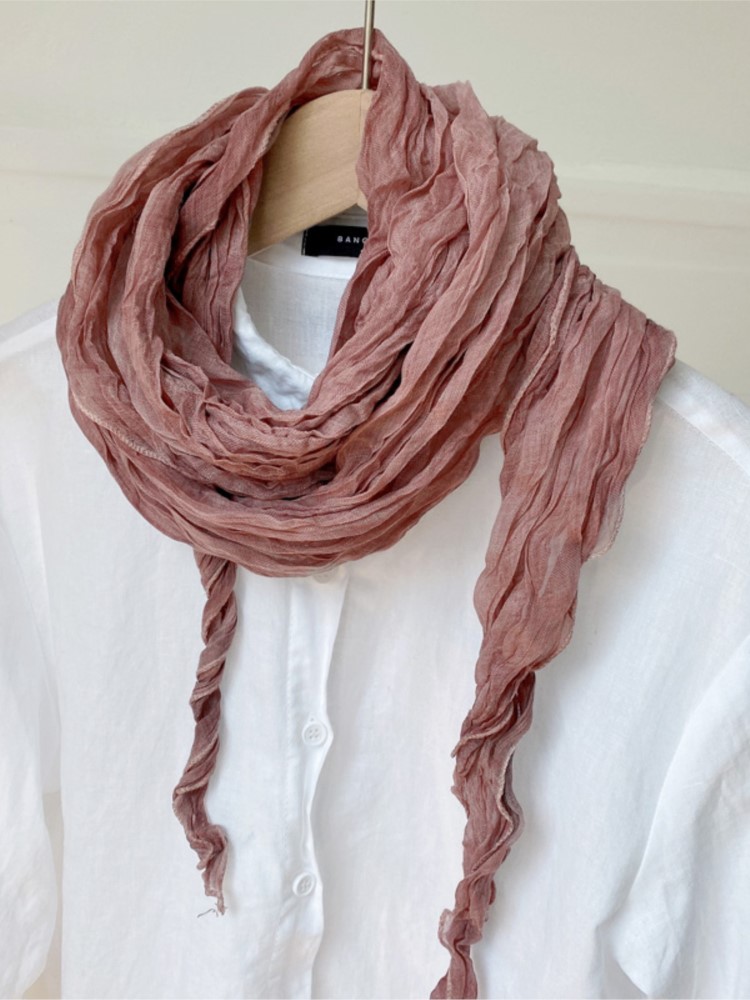 Écharpe fine pour femmes, décoration, automne printemps, coton, lin, couleur unie, teinture par nouage, pliable, couleur unie, longue écharpe à la mode, 2022