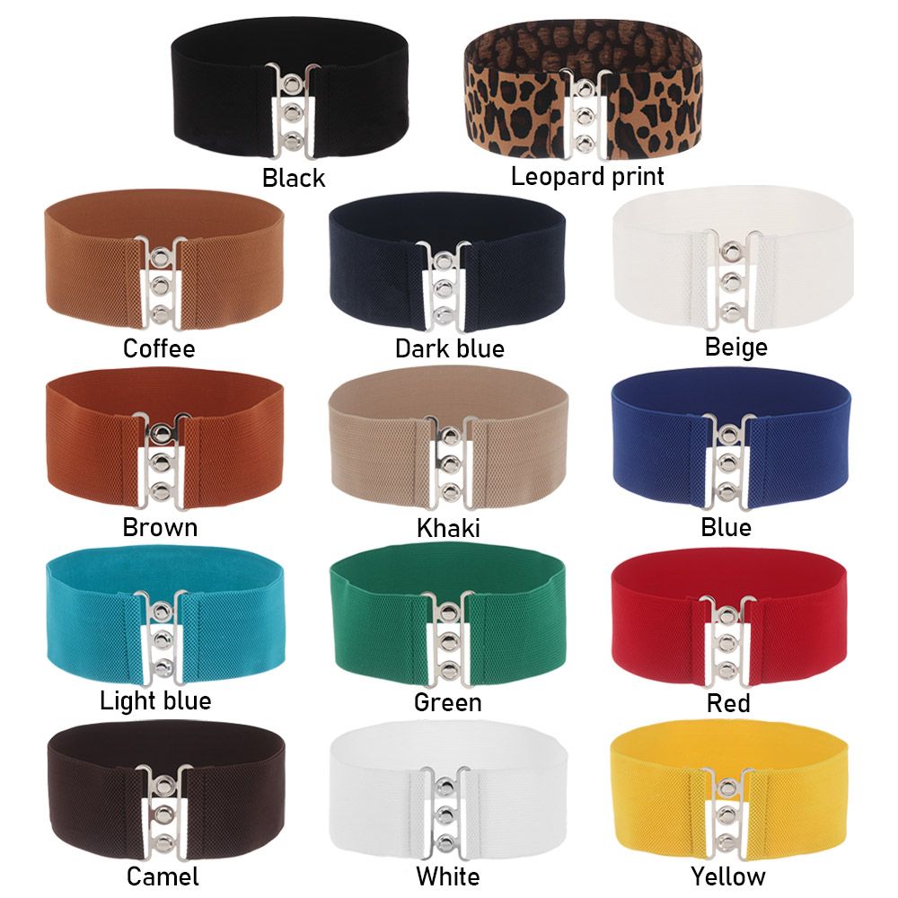 Femmes décontracté Stretch dames boucle en métal ceinture robe Cummerbands ceinture large ceinture élastique accessoire de mode