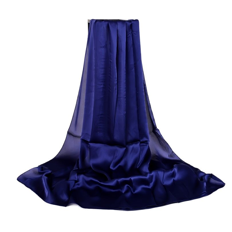 BYSIFA – foulard en soie bleu clair pour femmes, Long châle de luxe, Simple, uni, Cape, 180x90cm, printemps-automne