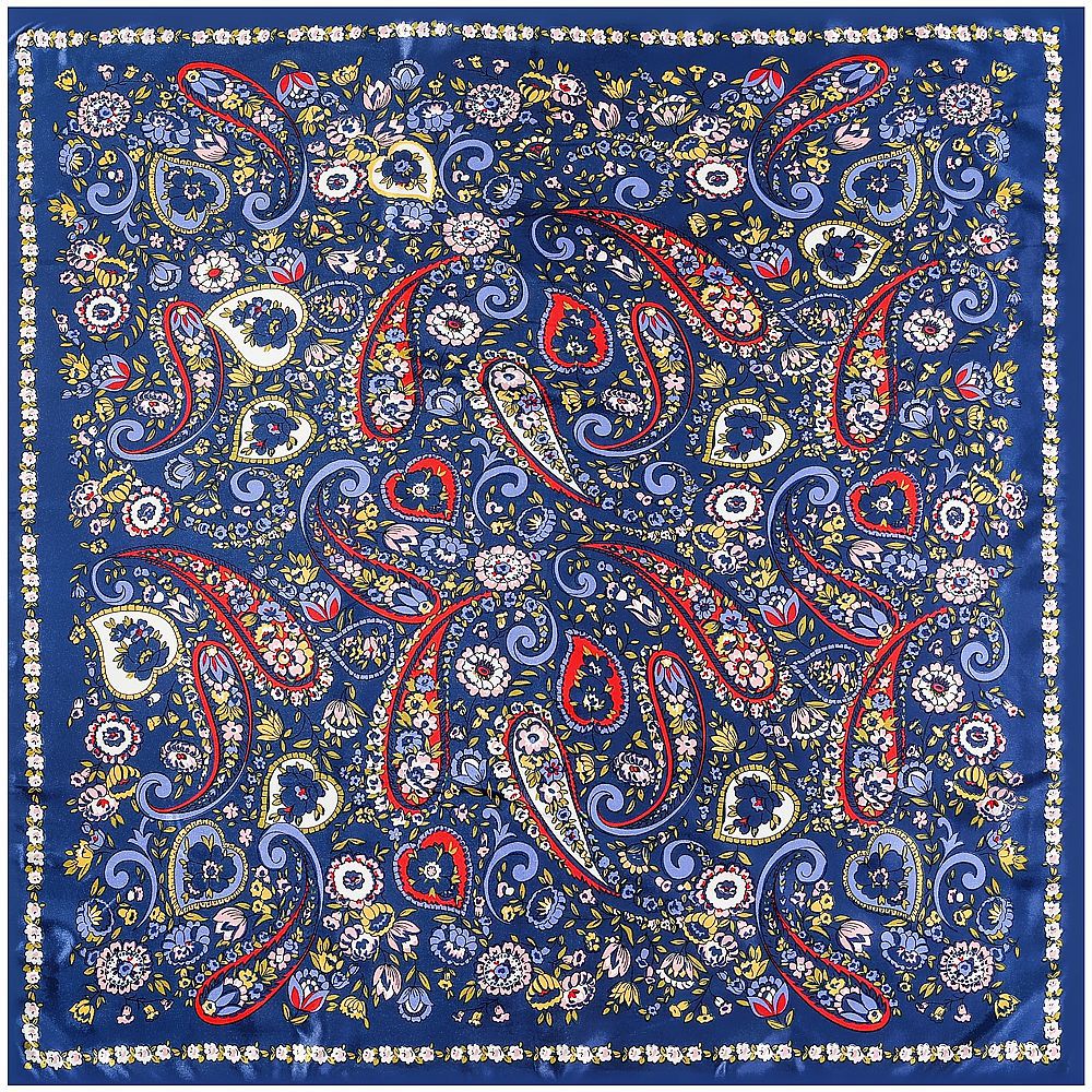 Écharpe en soie Maitong 90 cm, imprimé floral rétro, grand foulard carré pour femmes, tendance, protection solaire, polyvalent pour tous les âges