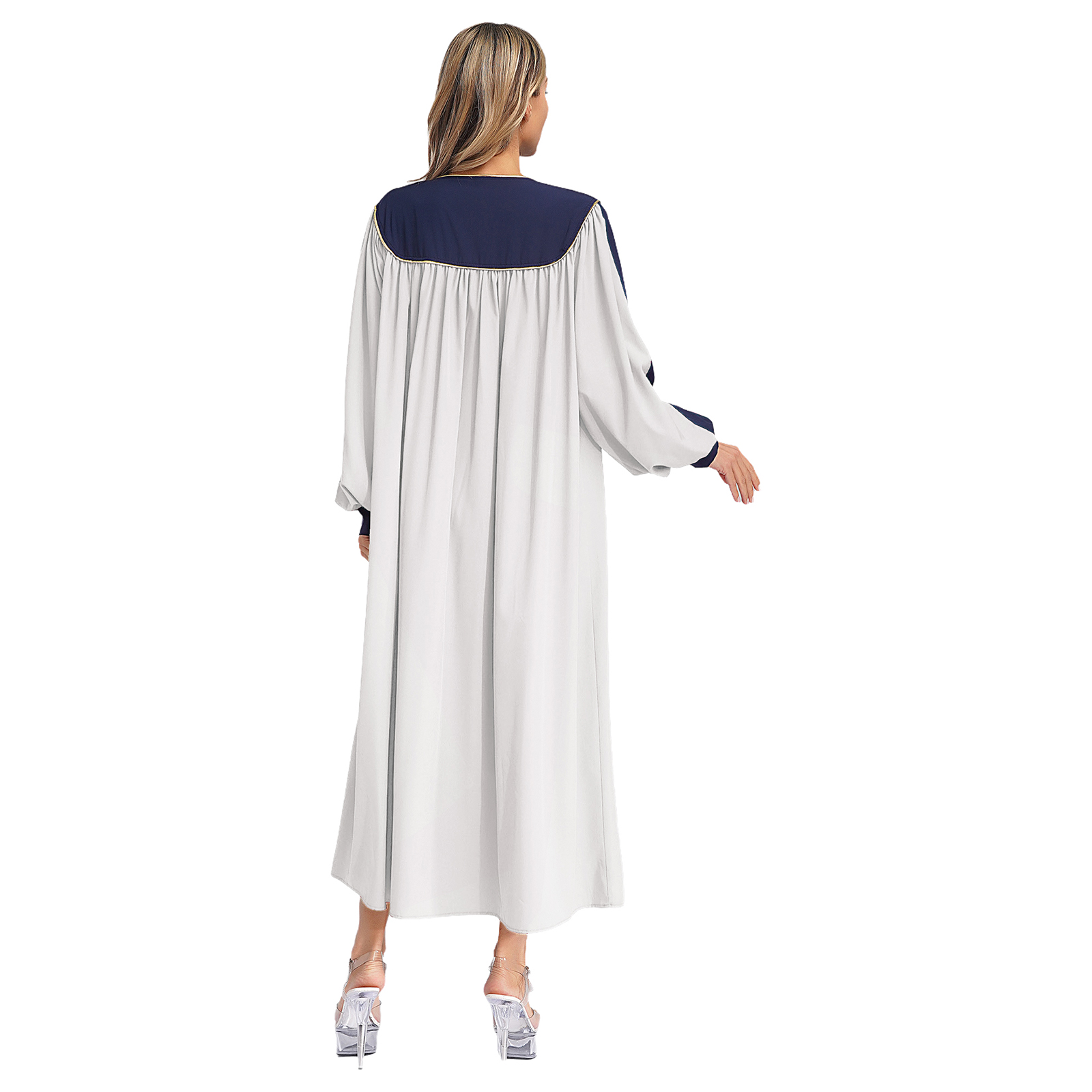 Robe de prêtre chrétien pour femmes, fermeture éclair fendue sur le devant, robe de pasteur, Robes de chorale d'église, Costume de spectacle du clergé catholique d'halloween