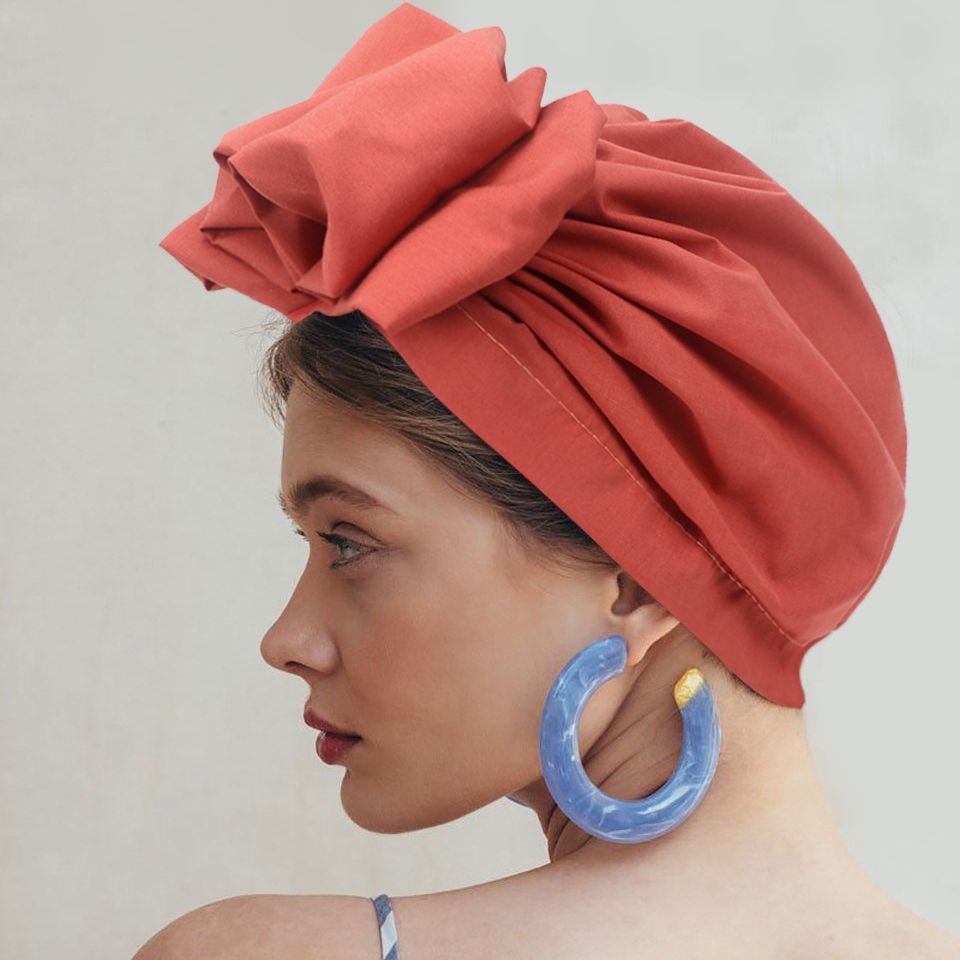 Bandeaux africains élégant rétro Turban pour femmes musulman foulard casquette couleur unie dames bonnets casquettes casque musulman