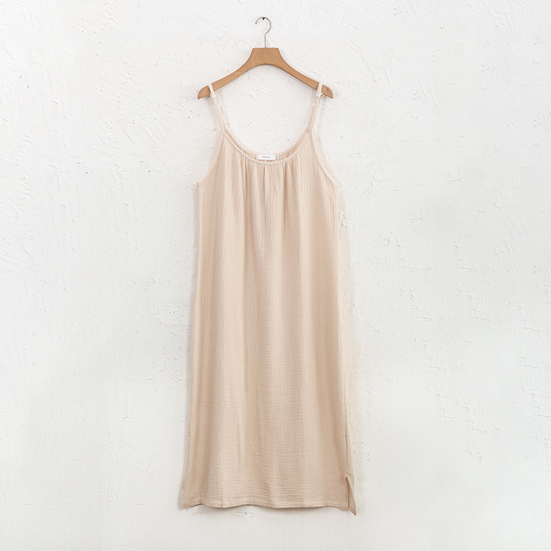 Robes en mousseline 100 % coton pour femmes 2026 – Robes de soirée élégantes mi-longues décontractées à bretelles ajustables, sexy, pour les vacances et la plage