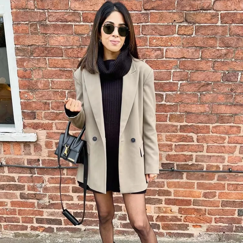 MUJER 2025 femmes Blazers nouveau bureau jolie pochette femme droite vêtements d'extérieur mode femmes couture Blazers pour femmes manteaux