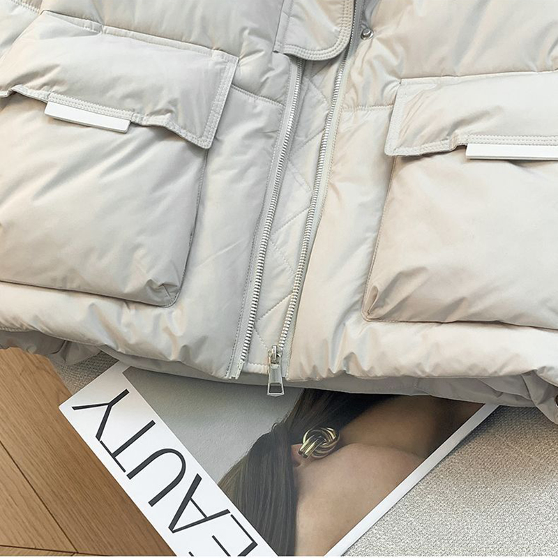 Veste Chic rembourrée en coton pour femme, pardessus court coréen à capuche, Parka épaisse et chaude, ample, à la mode, nouvelle collection hiver 2026