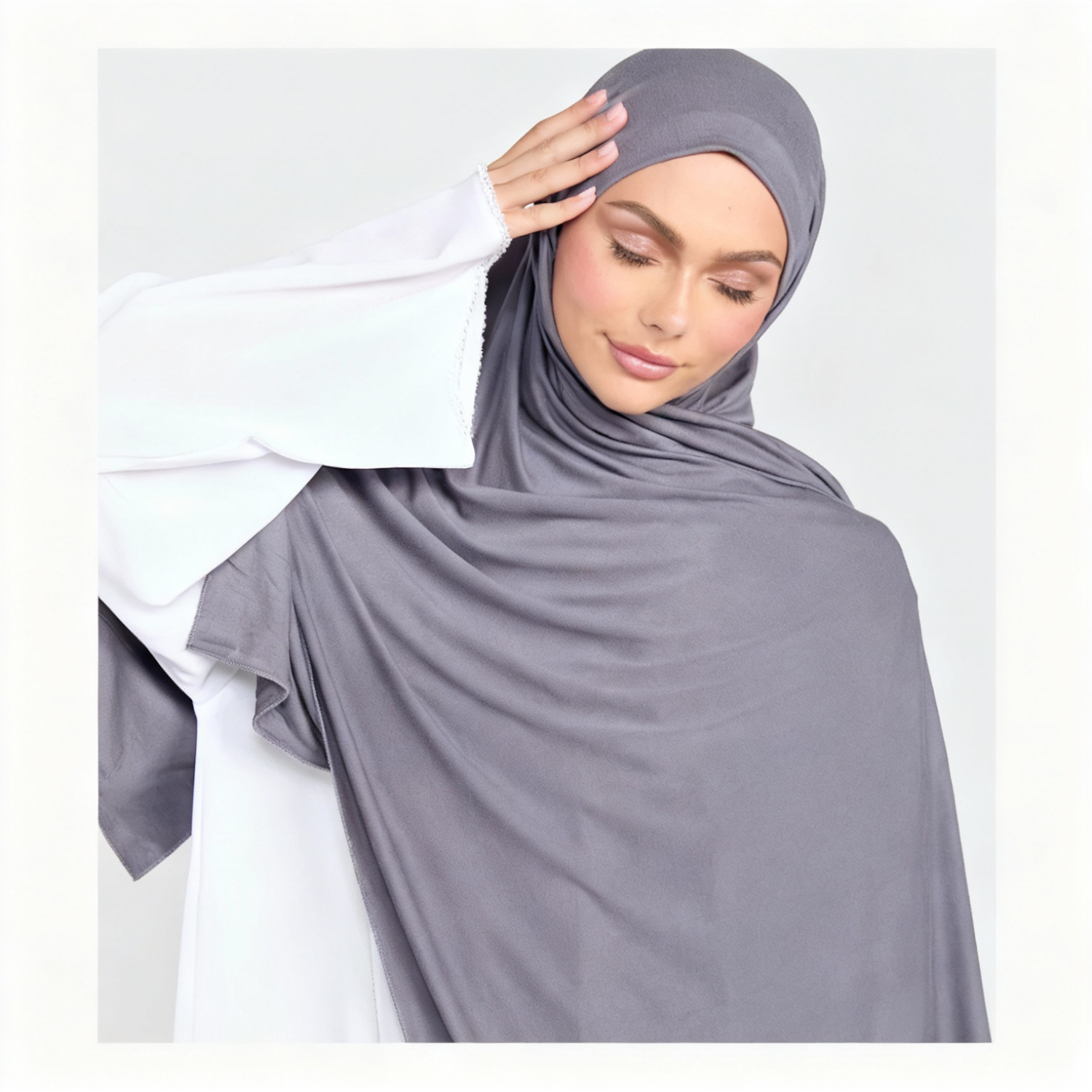 Foulard Hijab en Jersey Premium Grande Taille 180*85cm pour Femme, Châle en Coton, Turban Islamique, Voile Arabe, Écharpe de Tête Musulmane pour Femme