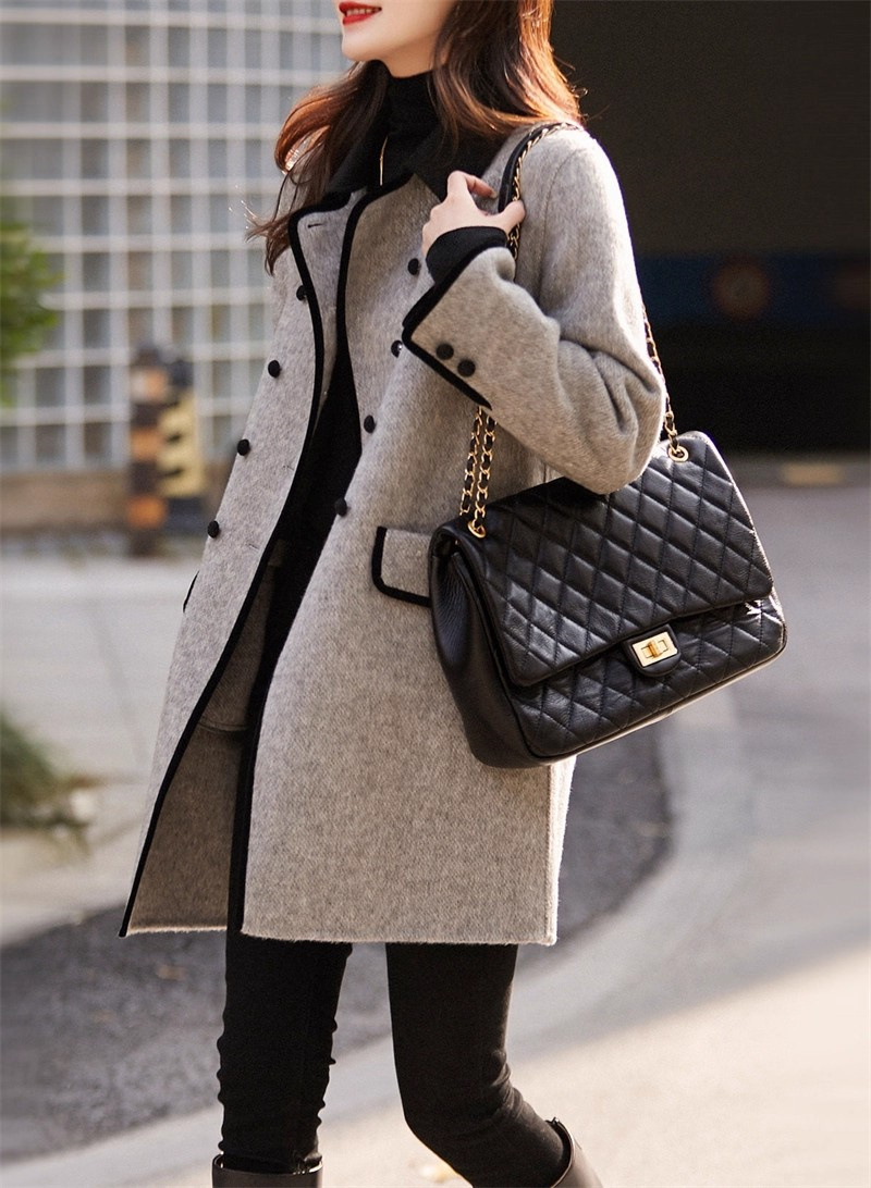 Manteau en laine à petit col pour femmes, nouvelle Version coréenne d'automne et d'hiver 2025, tempérament amincissant, décontracté et polyvalent,