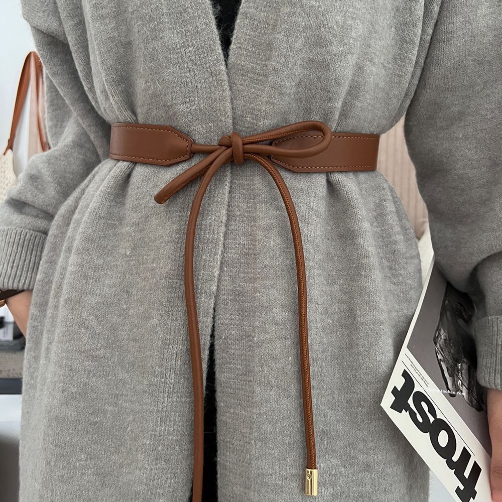 Ceinture pour femme, ceinture de robe ajustable à nœud, fine, adaptée aux fêtes, au port décontracté et aux occasions formelles, ceinture de créateur pour femme