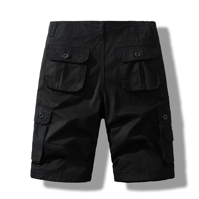 Short de sport pour hommes, Cargo, grande taille, Bermuda, demi-pantalon, en coton, ample, droit, pour course à pied, Gym
