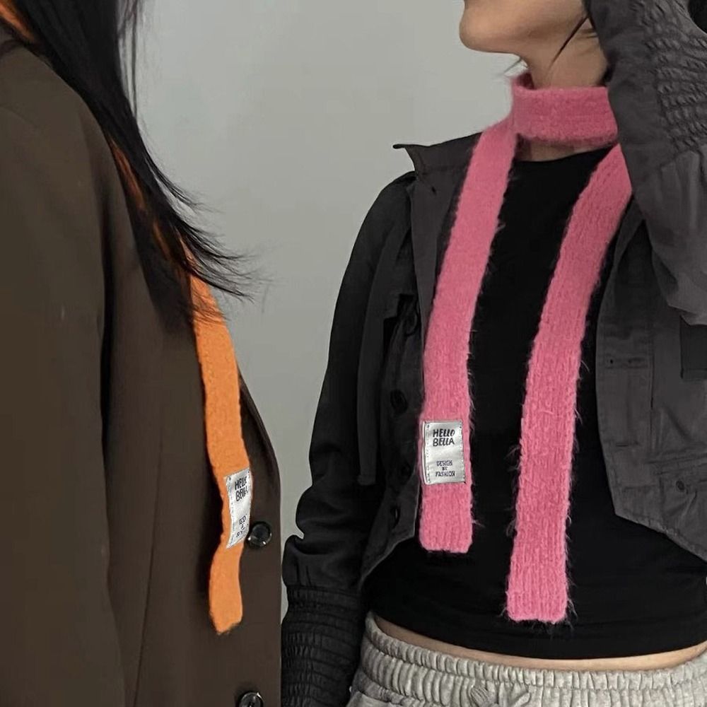 Écharpes Élégantes de Style Coréen avec Lettre Y2K, Mouchoir de la raq, Slim, pour le Cou, pour l'Hiver et l'Automne