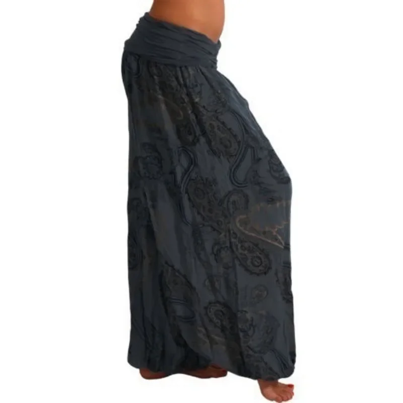 Pantalon large imprimé pour femme, pantalon long décontracté, à la mode et artistique, pantalon rétro Harlan, adt
