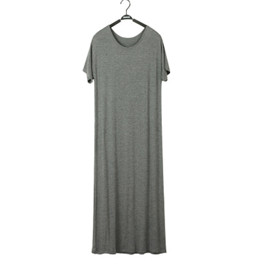 Robe Respirante à Manches sulfpour Femme, Vêtement de Maison Confortable, Droit, Couleur Unie, Simple, Respectueux de la Peau