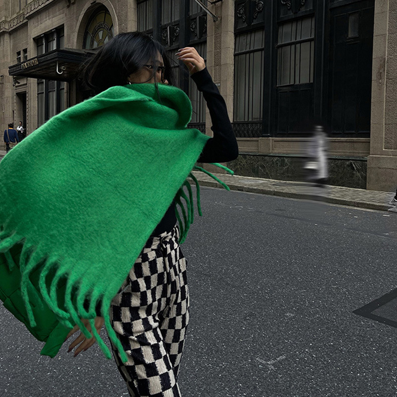 Écharpe d'hiver de luxe femmes cachemire chaud Pashmina Foulard femme châles solides enveloppes épais doux Bufanda glands foulards longue étole
