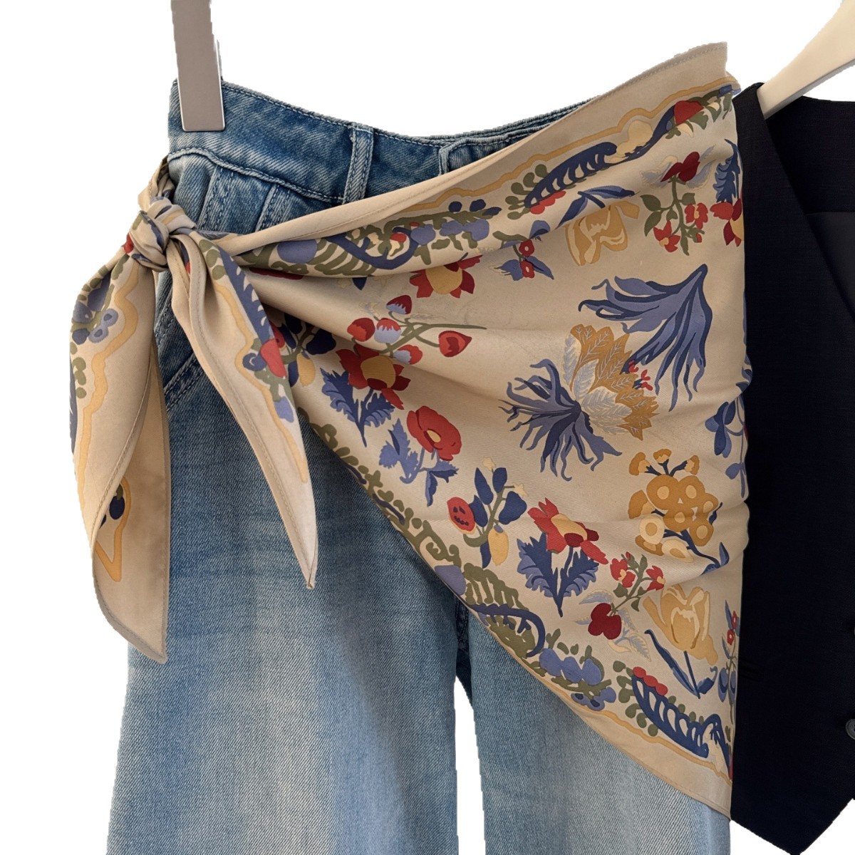 Écharpe Triangle florale polyvalente à la mode pour femmes, ceinture de taille, foulard décoratif, nouveau Style d'été, pour les déplacements élégants