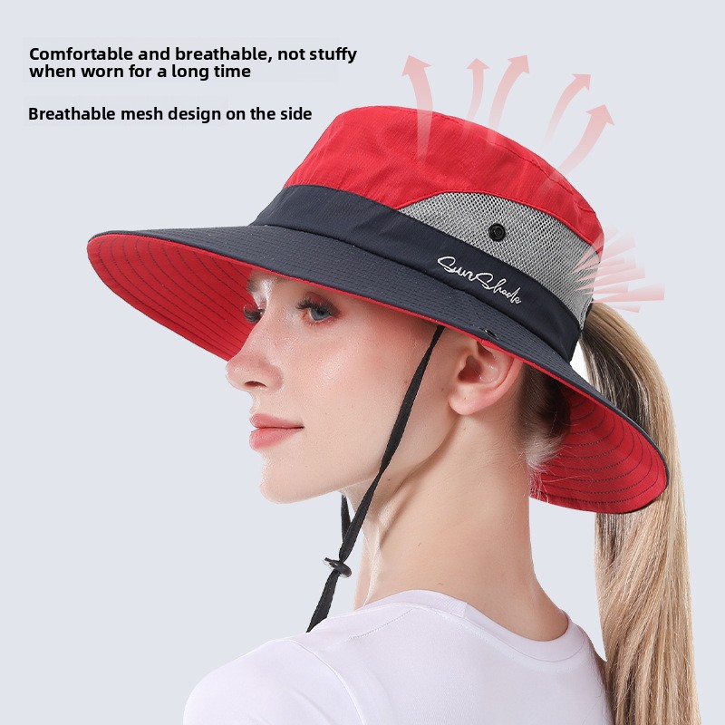 Chapeau de soleil à large bord avec protection UV50, respirant, réglable, avec rabat pour le cou, pour la pêche en plein air, la plage, les voyages, casquette de soleil décontractée pour hommes et femmes