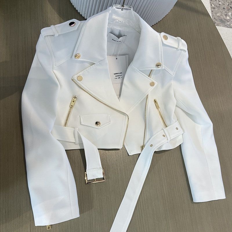 Vestes à fermeture éclair pour femmes, couleur unie, printemps automne, mode coréenne, vêtements d'extérieur courts, streetwear vintage, simple, Chaqueta Mujer