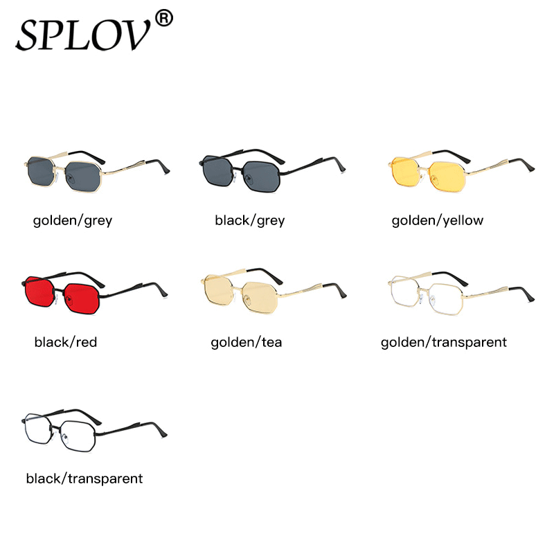 Lunettes de soleil rectangulaires de luxe pour femmes et hommes, lunettes de conduite classiques, lunettes de marque en métal, mode étroite, UV400
