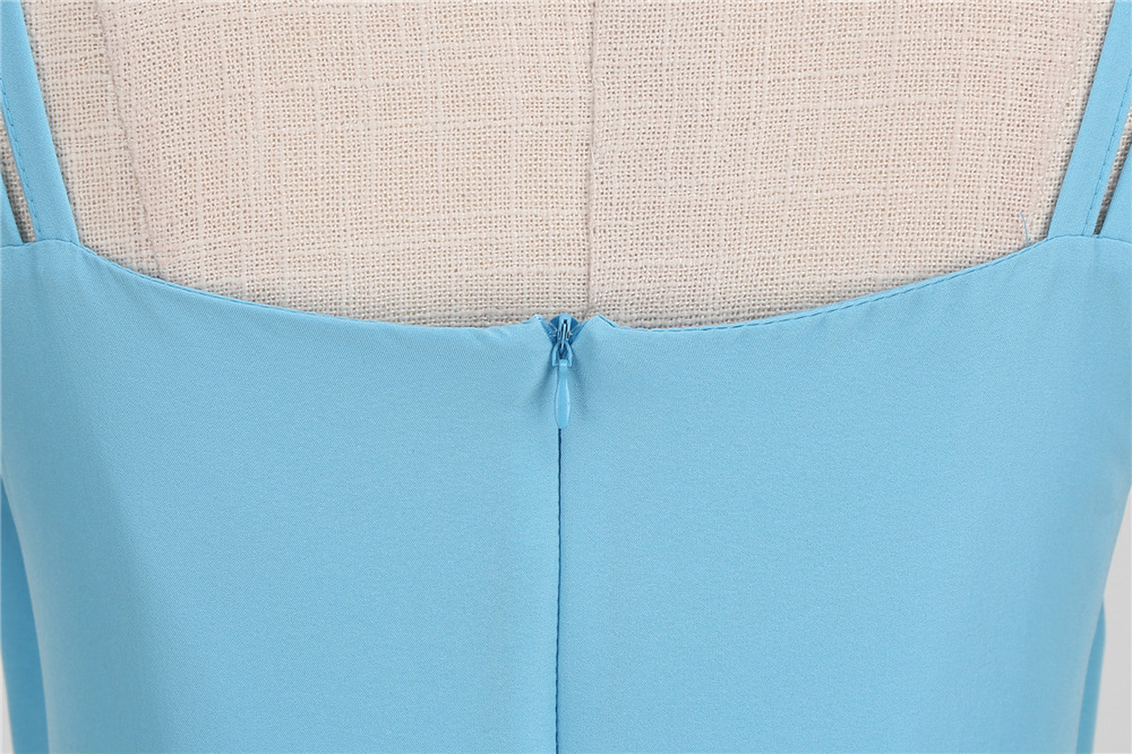 Robe Mi-Longue Élégante à Bretelles Spaghetti pour Femme, Tenue de Mariage Formelle, Grand Ourlet, Couleur Unie, avec Fermeture Éclair au Dos et Nministériels d Papillon