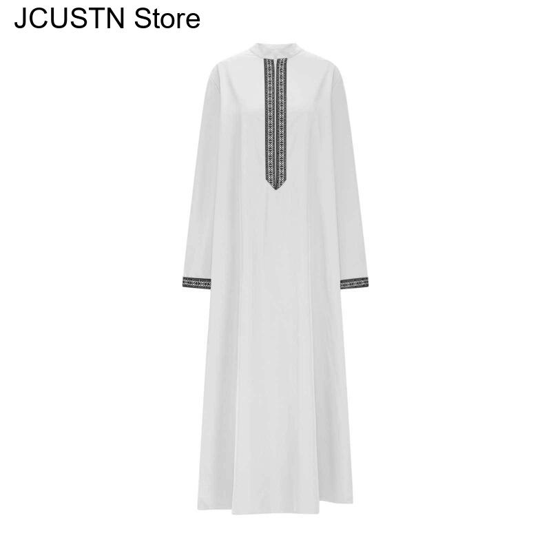 Robe longue musulmane pour homme, col zippé, style arabe simple, veste, manteau, tenue musulmane transfrontalière pour homme, vêtements saoudiens