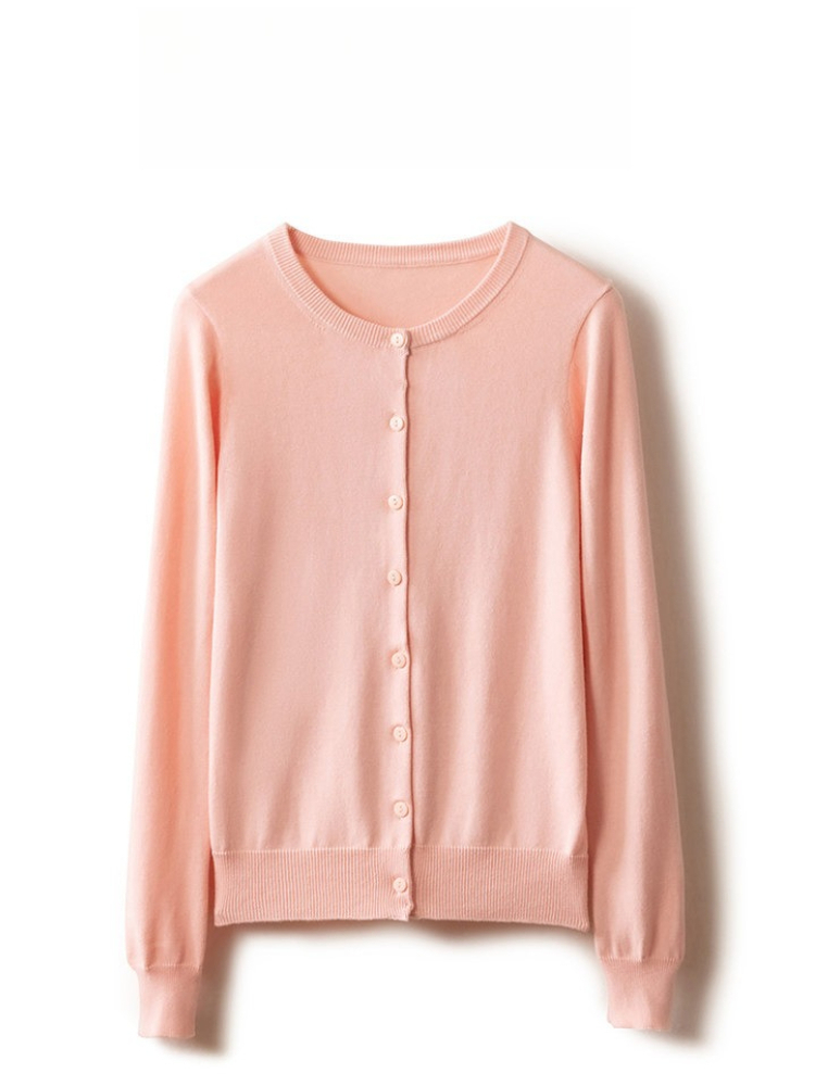 Cardigan Femme 2026 Nouveauté Automne Pull en Tricot à Manches Longues Léger Respirant Vêtement d'Extérieur Simple Manteau de Protection Solaire Décontracté