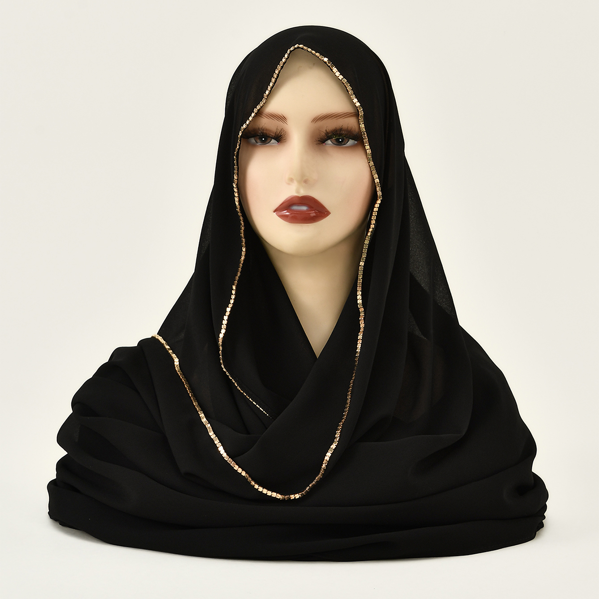 Nouveau strass mousseline de soie écharpe Hijabs femme musulman Hijab châles solide dames mode châle enveloppes islamique Turban femme foulard