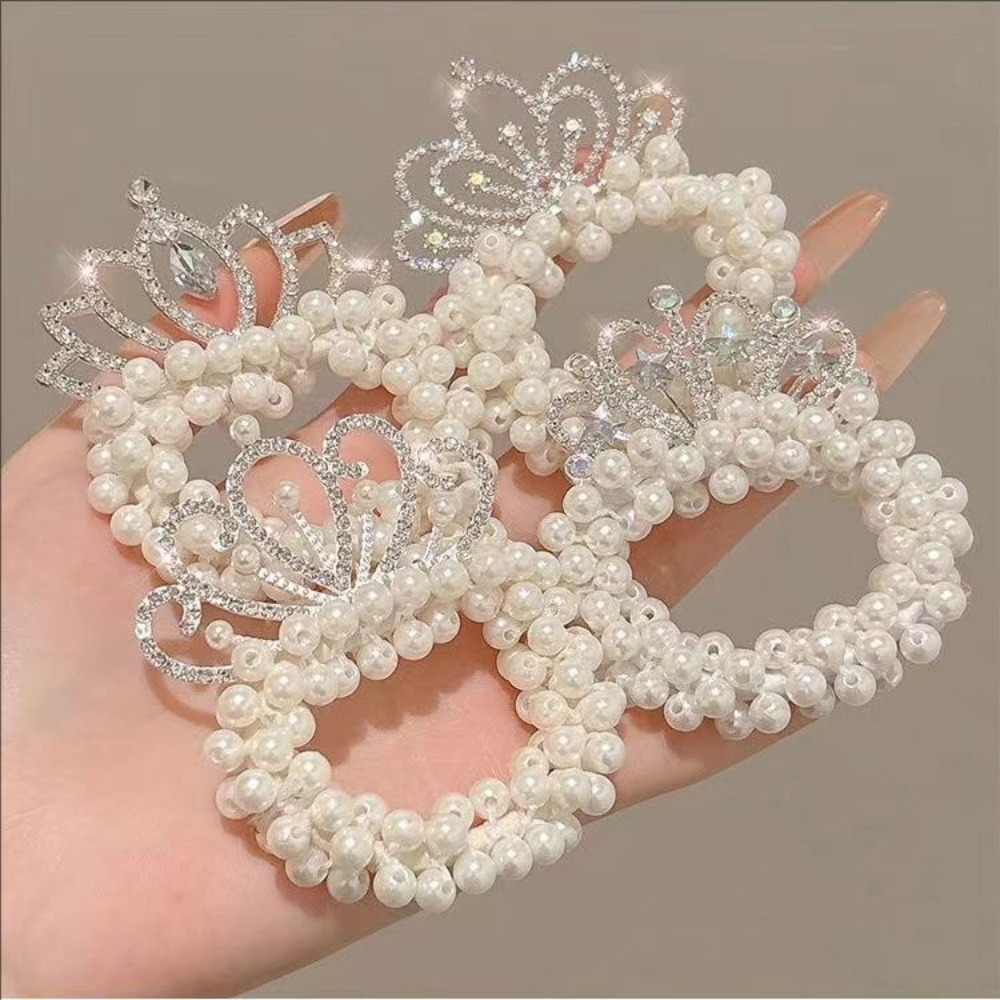 Accessoires pour cheveux d'enfants, élastiques à cheveux, bandeaux pour filles, nouveaux accessoires de mode, couronne de perles, coiffe mignonne pour bébé princesse
