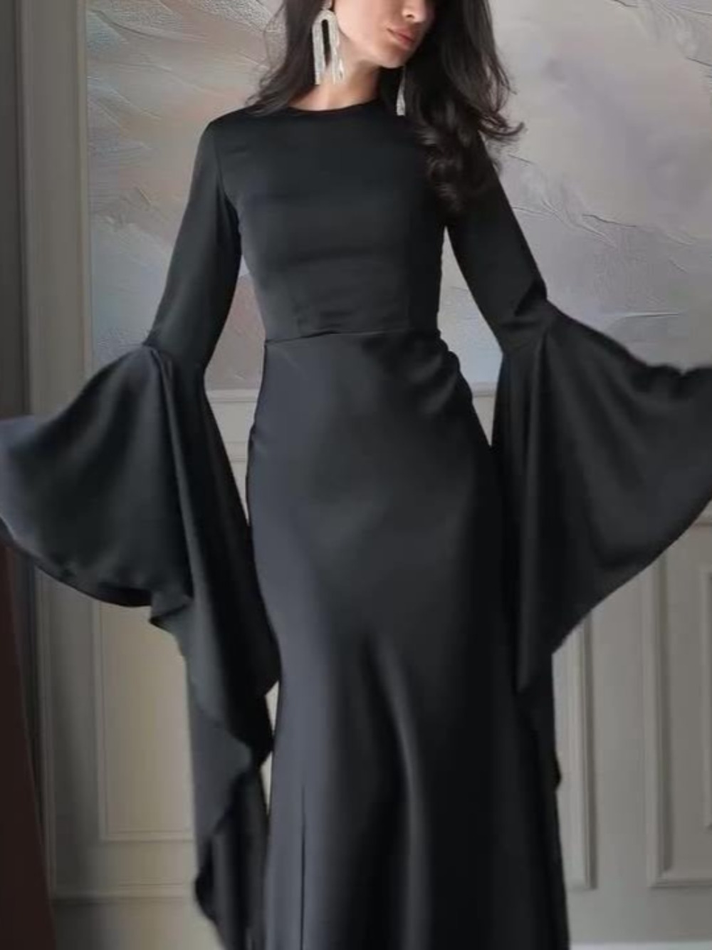 Eid femmes musulmanes Robe Abaya manches évasées robes Largos fête Caftan Jalabiya Ramadan robes longues dubaï caftan Robe arabe 2025