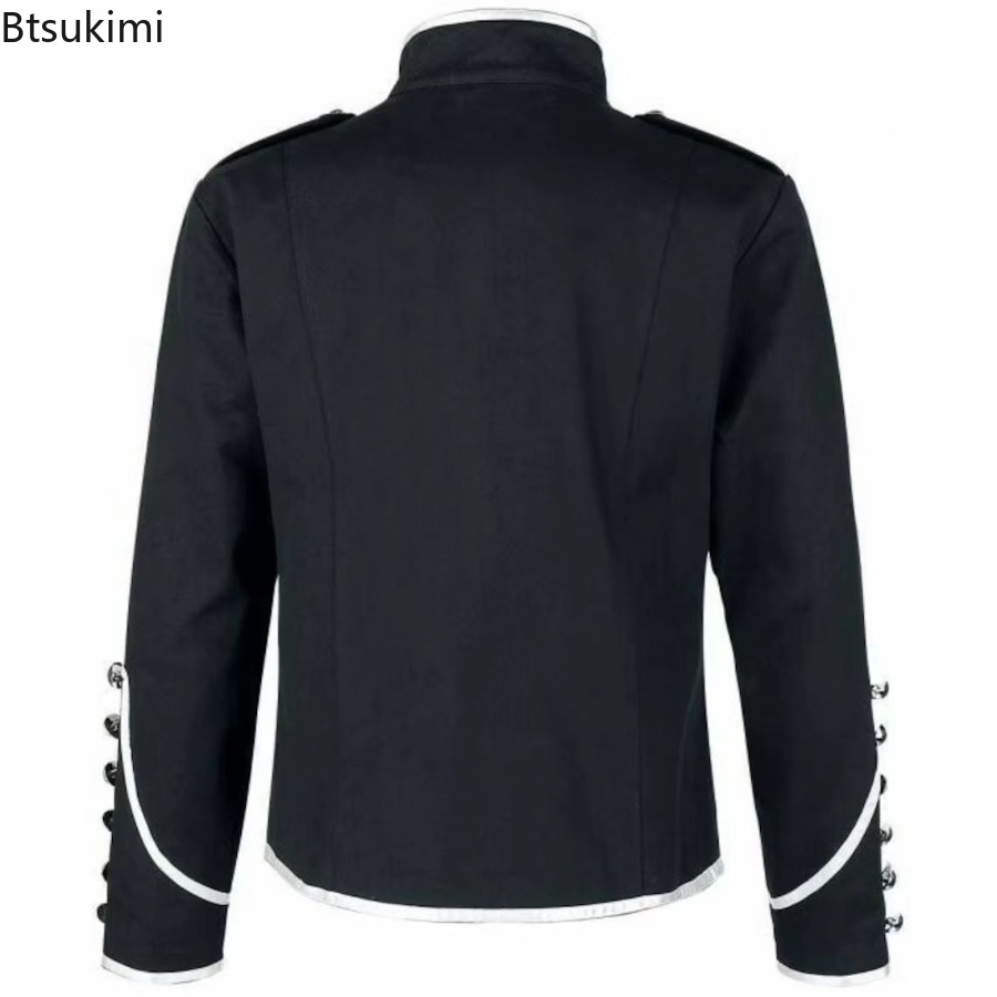 Veste gothique Steampunk médiévale pour hommes, Vintage, col montant, Costume de Cosplay, redingote Rock, vestes Punk rétro, 2026