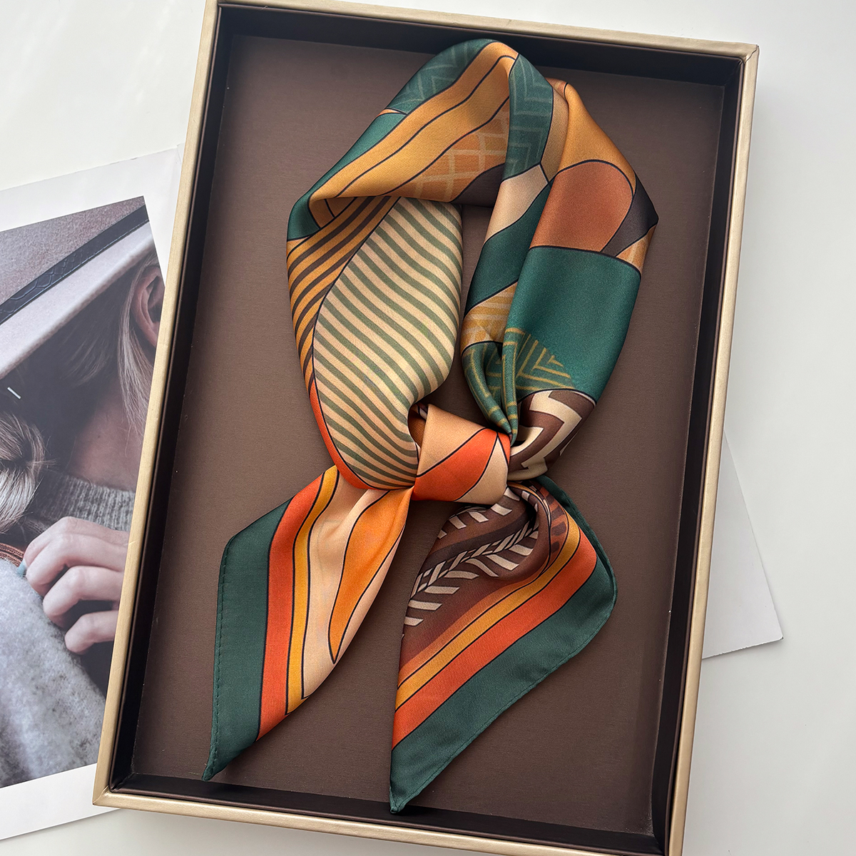 Foulard carré en soie imprimé Imitation pour femmes, Bandana, châle pour dames, bandeau pour cheveux, cravates, 2026