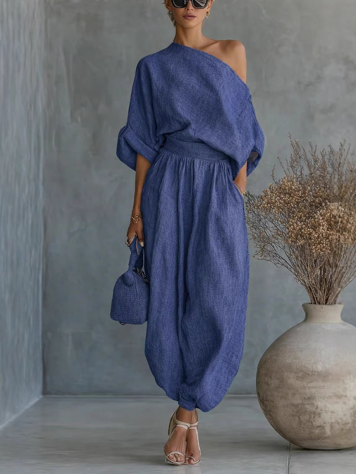 Nouvelle collection Printemps-Automne 2026 : Mode européenne et américaine, pantalon large élégant, haut décontracté et ample, L