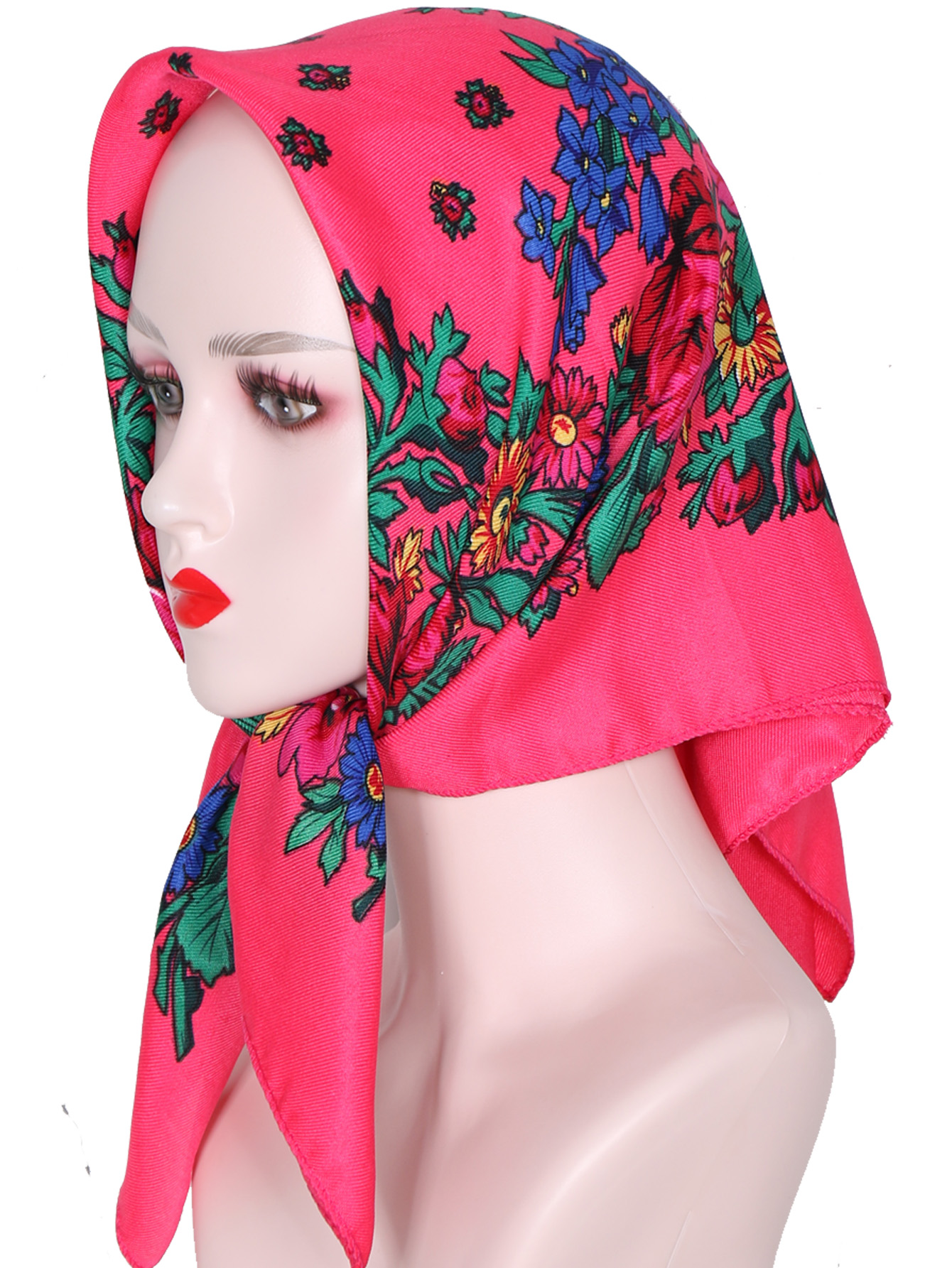 70*70 cm Hijabs pour femme luxe carré rétro imprimé fleuri Foulard tête enveloppement Babushka Foulard Bufandas Invierno Mujer Foulard