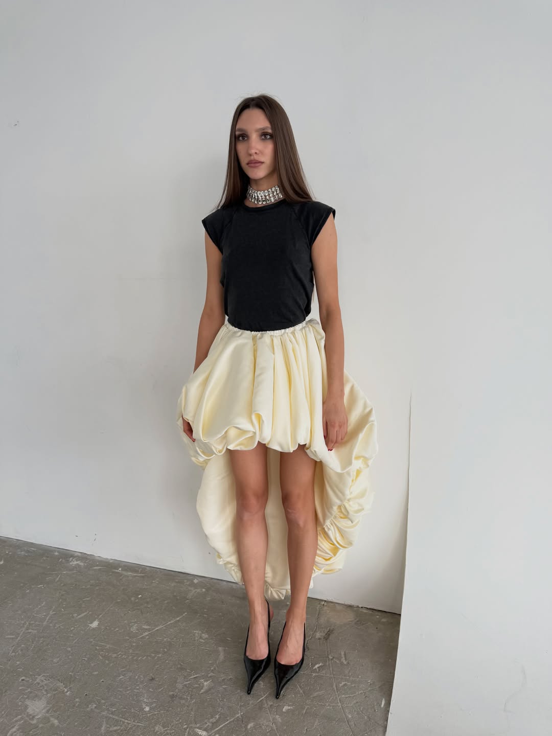 Jupes longues asymétriques jaune clair pour femmes, avec ceinture élastique, jupes féminines à la mode, plusieurs couleurs disponibles