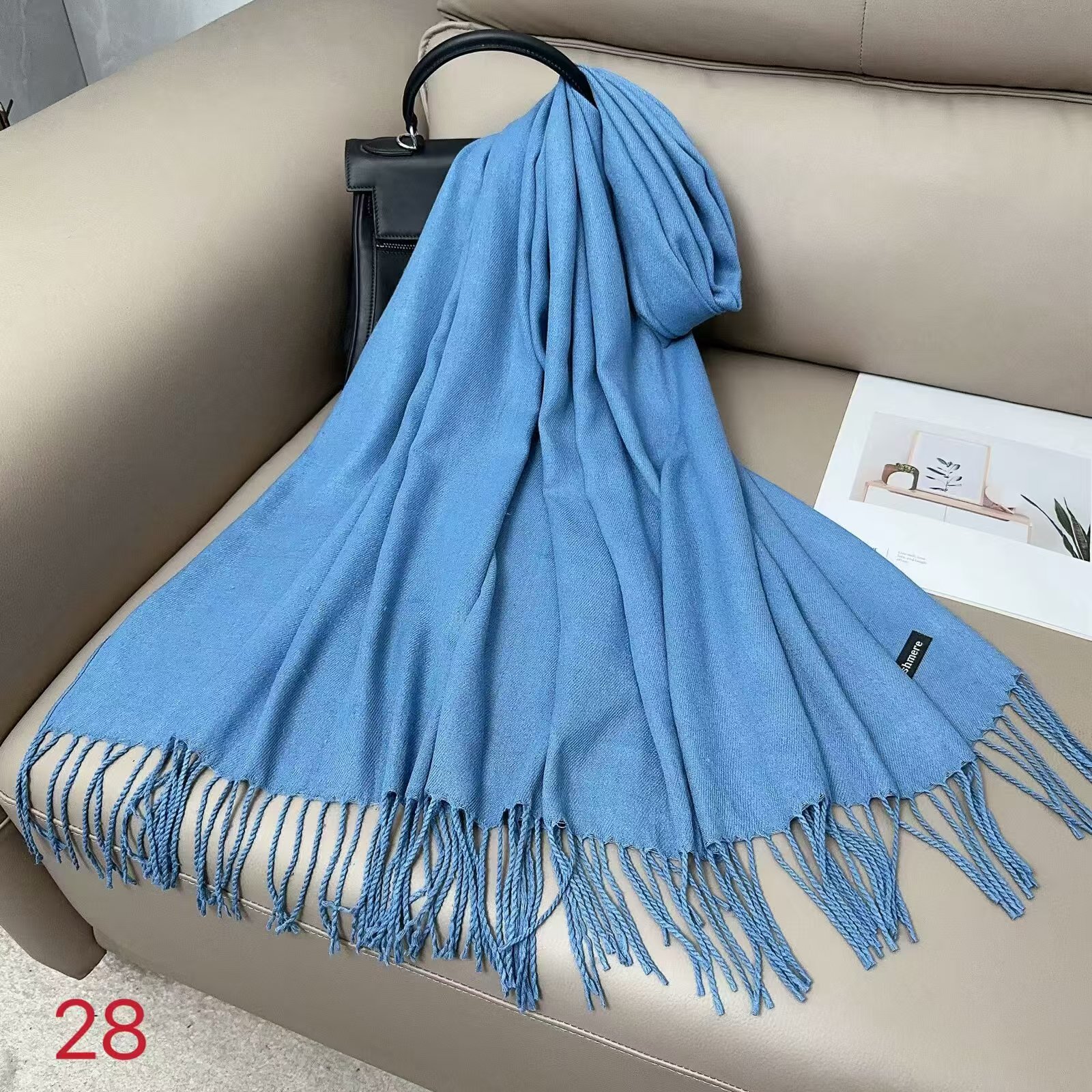 Écharpe d'hiver solide de luxe pour femmes, châles Pashmina doux, couverture en cachemire, étoles chaudes pour dames, extérieur Bufanda