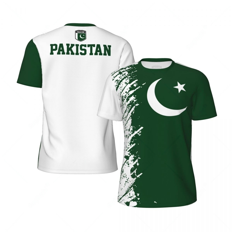 T-shirt de football Pakistan Feel pour hommes, maillot imprimé 3D, emblème national, t-shirts respirants à séchage rapide, t-shirts décontractés, mode estivale