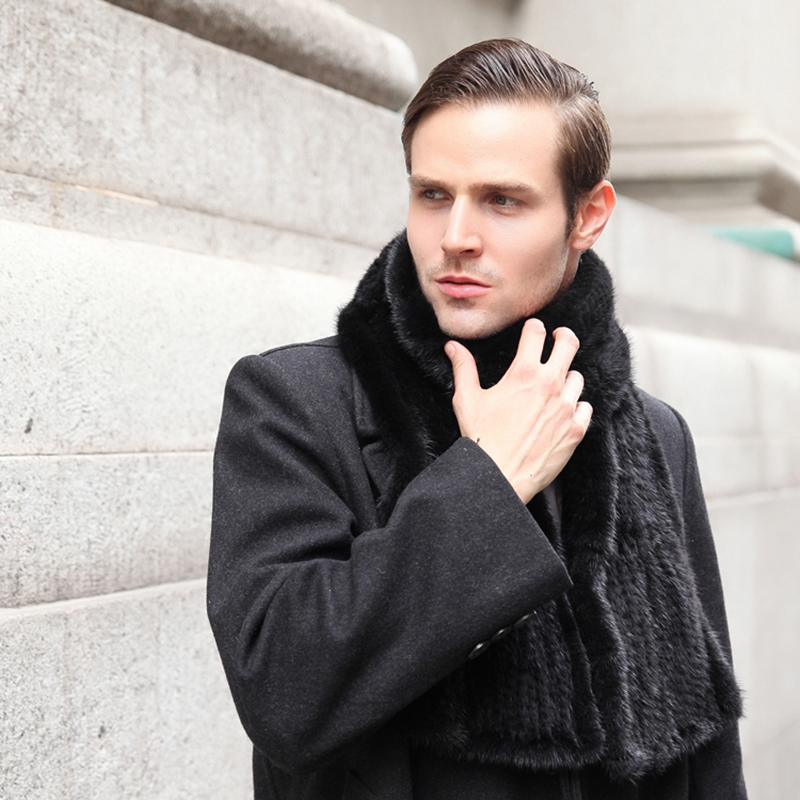 Hommes femmes vison fourrure châle bon cadeau véritable écharpe de fourrure véritable vison écharpe tricoté à la main vison écharpe hiver réel vison fourrure écharpe
