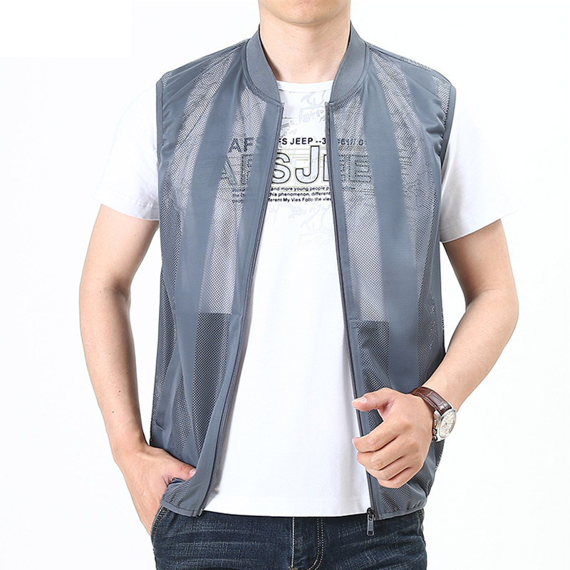 Gilet en maille creuse pour hommes, manteau de sport de plein air respirant, design de haute qualité, émail de loisirs, été