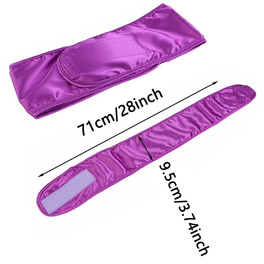 Bandeau de spa réglable en satin soyeux pour femme, idéal pour le maquillage et le lavage du visage, accessoire capillaire doux en tissu éponge
